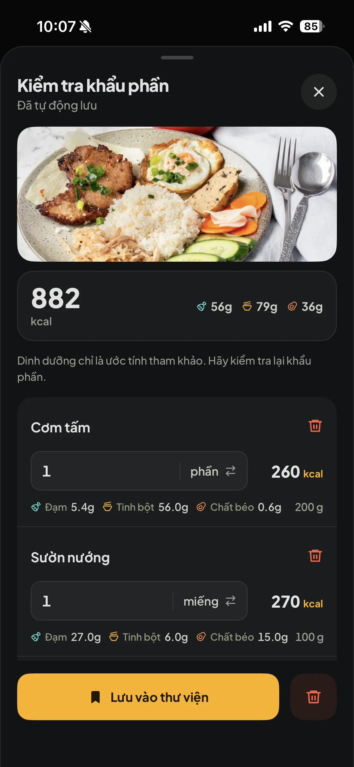 Kiểm tra khẩu phần